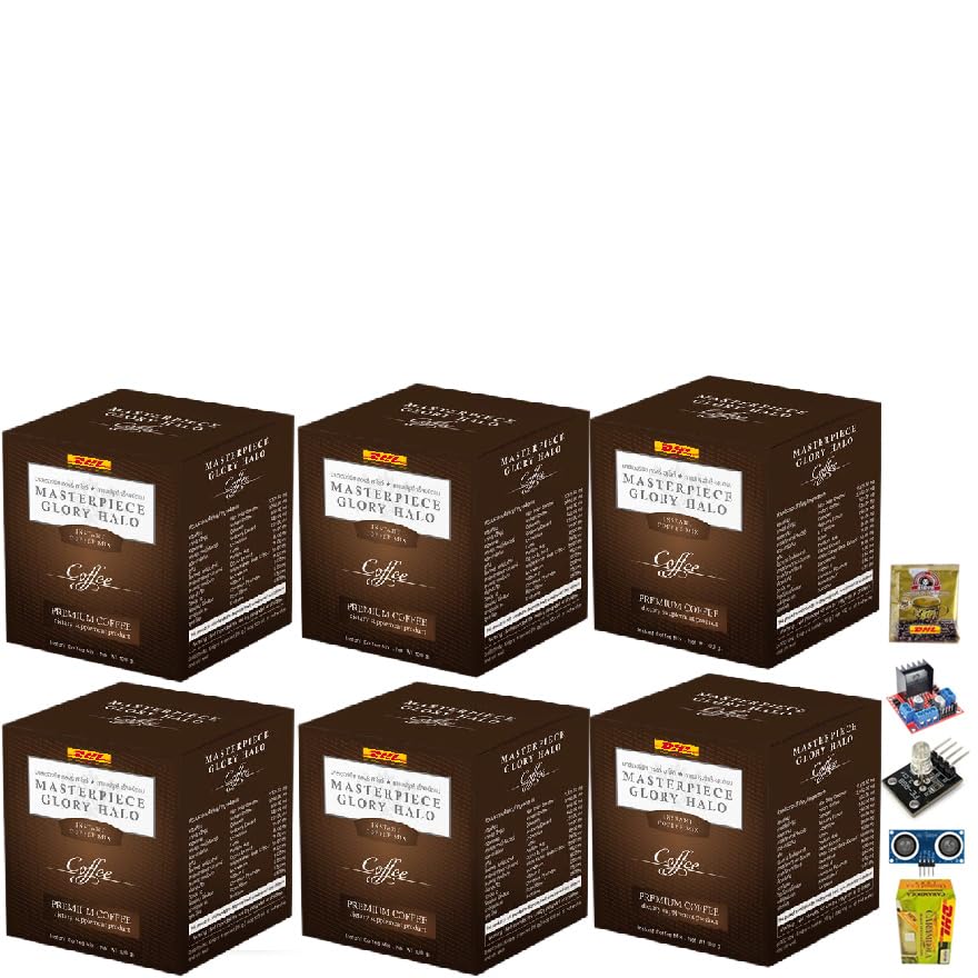 Roasted Snack Delicious Mellow Intense 150 grams (10 Sachets) GLORYHALO Instant Coffee Mix Healthy 19 in 1 Vegan Set 6 By Beautygoodshop [Get Free For You Beauty Gifts]