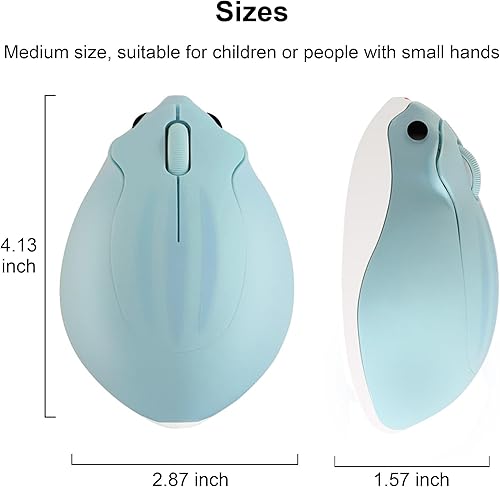 Miniatura 6 de CHUYI Hamster Ratón silencioso inalámbrico de 1200 DPI lindo animal pequeño inalámbrico portátil para viajes, hogar, escuela, biblioteca,