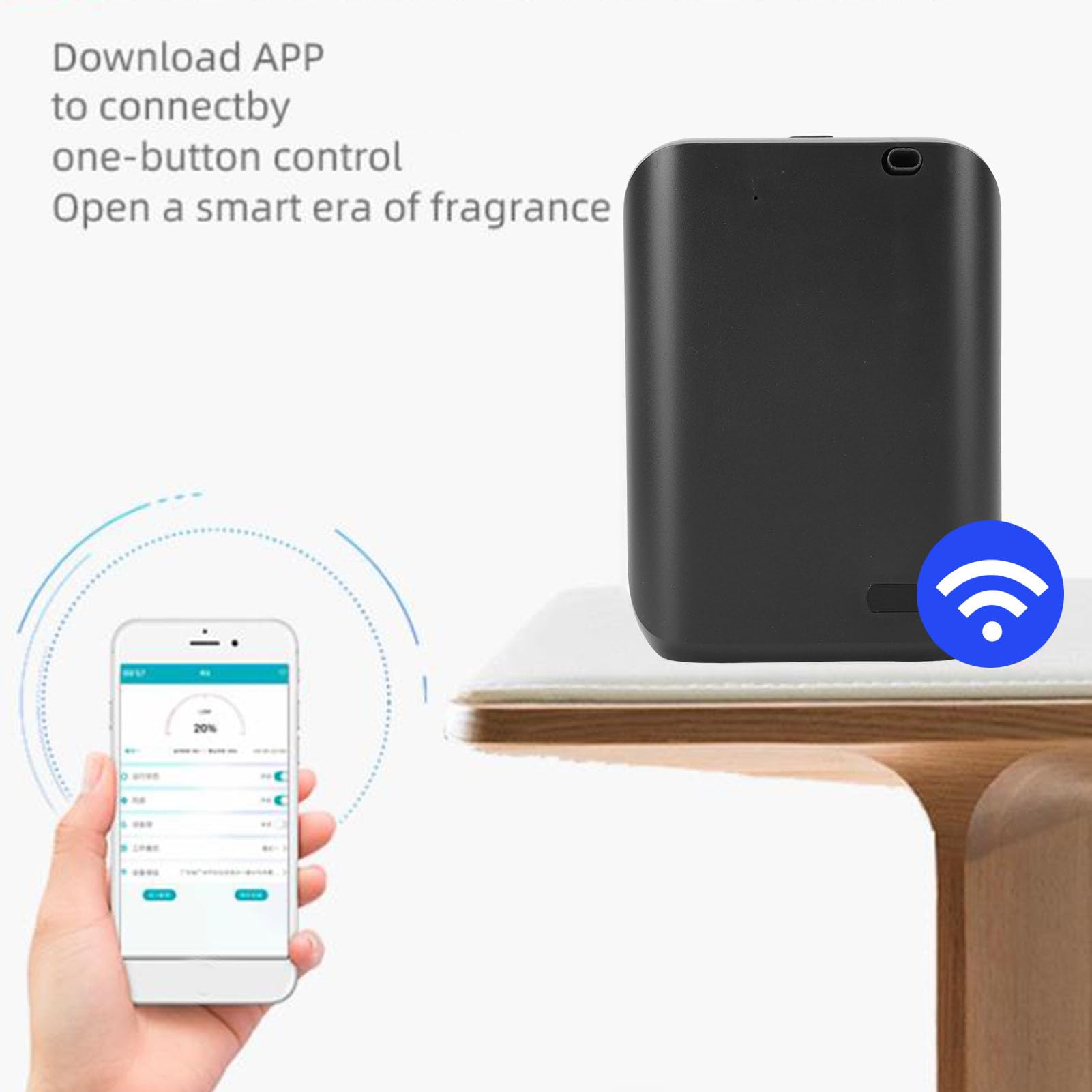 Diffusore di Profumo Professionale, 150ml Macchina per Profumazione Ambienti, Smart Diffusore Aromi con APP, Silenzioso Profumatore per Hotel Commerciale (Black)