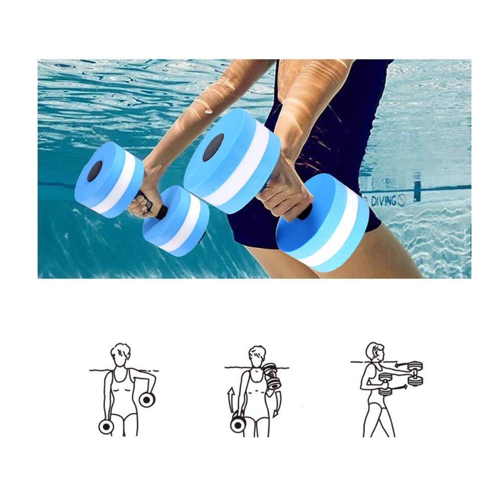 Dioche Manubri galleggianti per Piscina, 1 Paio Acqua Aerobica Manubri Acquatico in Eva, Barbell Acqua Fitness Swimming Exercise Tool