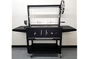 Large Charcoal BBQ Parrilla Santa Maria/Argentine Rotisserie Grill Spit