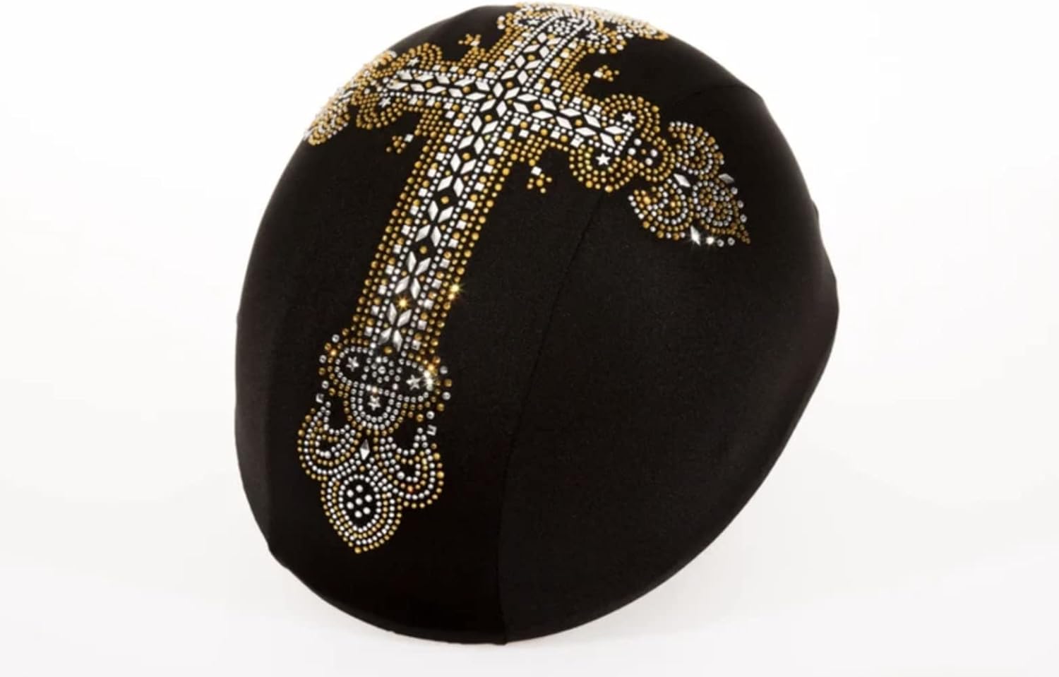 Rhinestone Gold Cross Helmet Cover, Motorcycle Helmet Cover,Equestrian Helmet Cover,Ski Helmet Cover,Riding Helmet Cover,Motorcycle Accessories