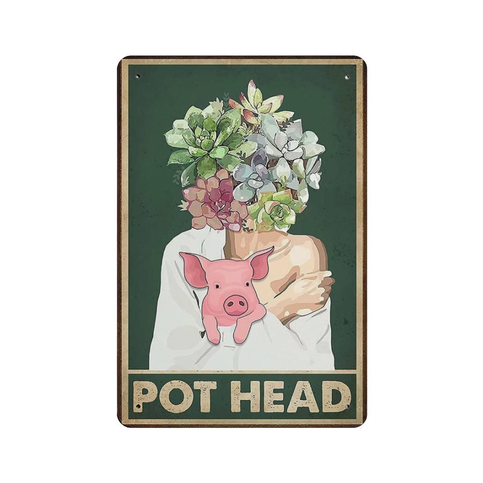AOOEDM Cute Pig Metal Signs for Garage Man Cave Bar Kitchen Coffee Tin Sign Nostalgic Wall Decor Signs Vintage Retro Poster