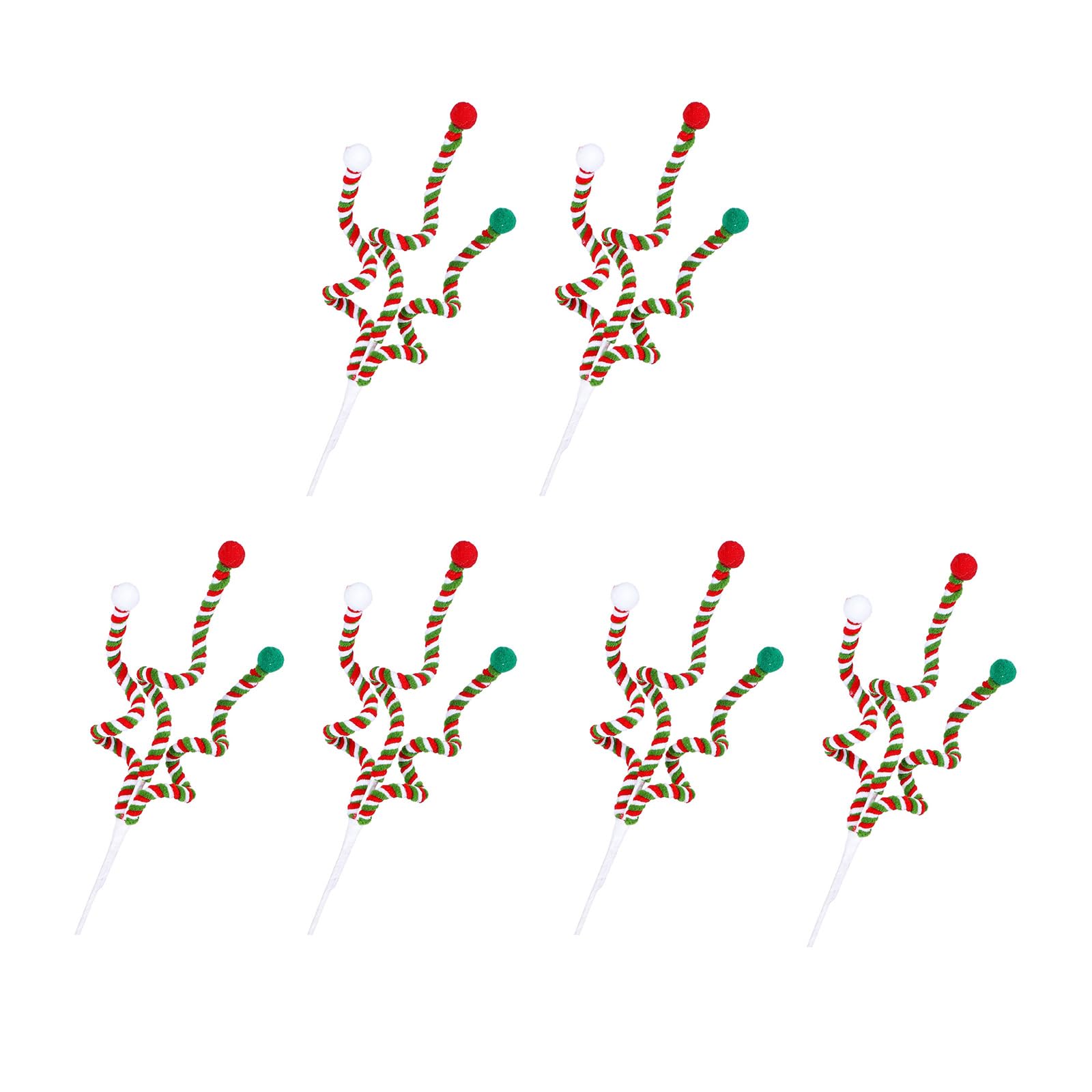 carotoe 6Pieces Brightly Colored Christmas Bells Inserts Festival Bells Stems in Candy Colored for Christmas Tree Embellishment Candy Ornament