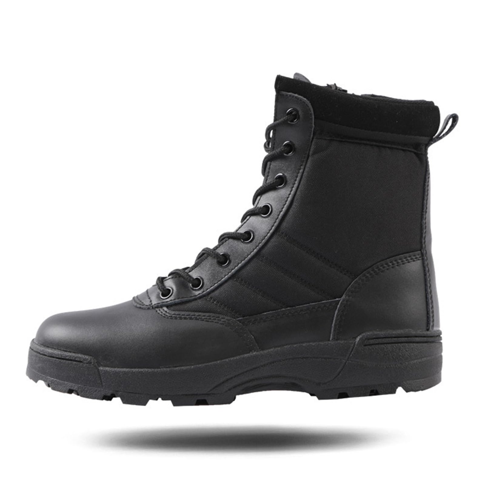 JiuQing Botas Militares Tácticas Hombre Botas De Trabajo Al Aire Libre Cremallera Lateral con Cordones para Motocicleta Desierto