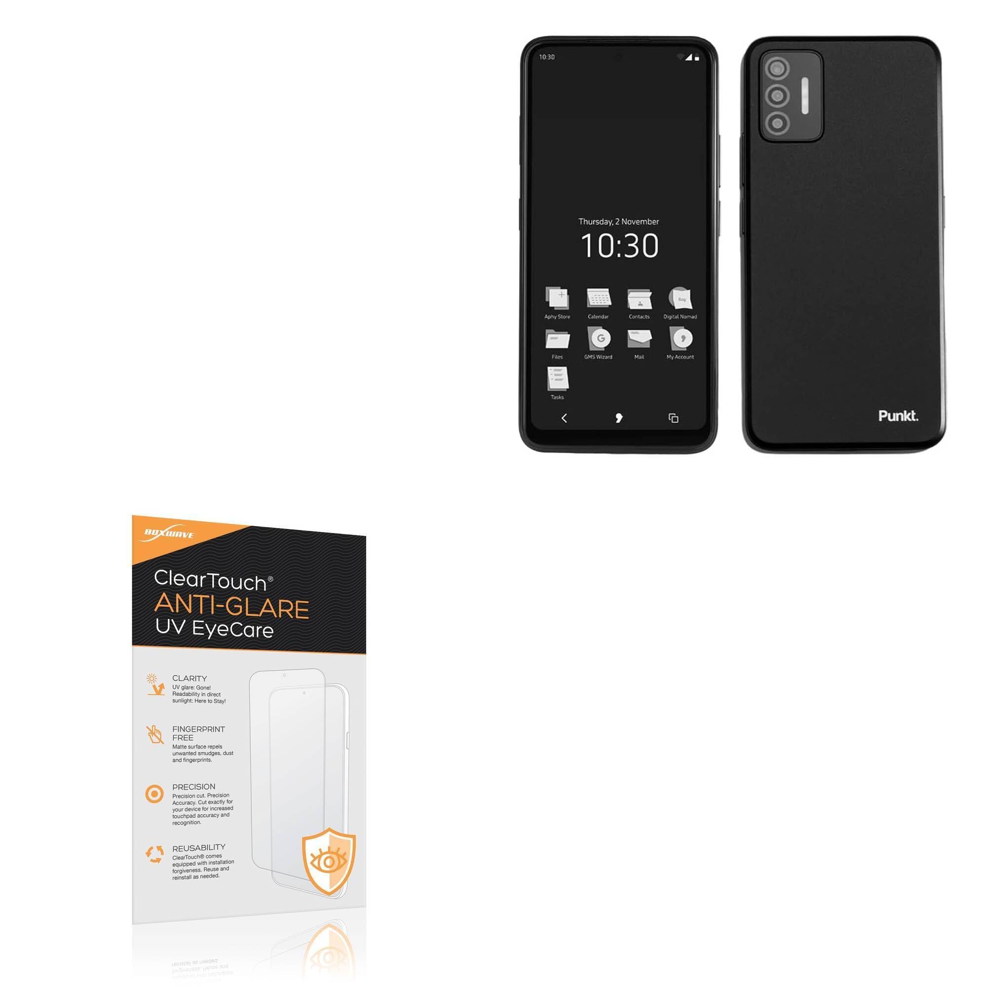 BoxWave Screen Protector Compatible With Punkt MC02 - ClearTouch Anti-Glare Anti-UV EyeCare (2-Pack), Filters out Harmful Blue Light Reduce Fatigue
