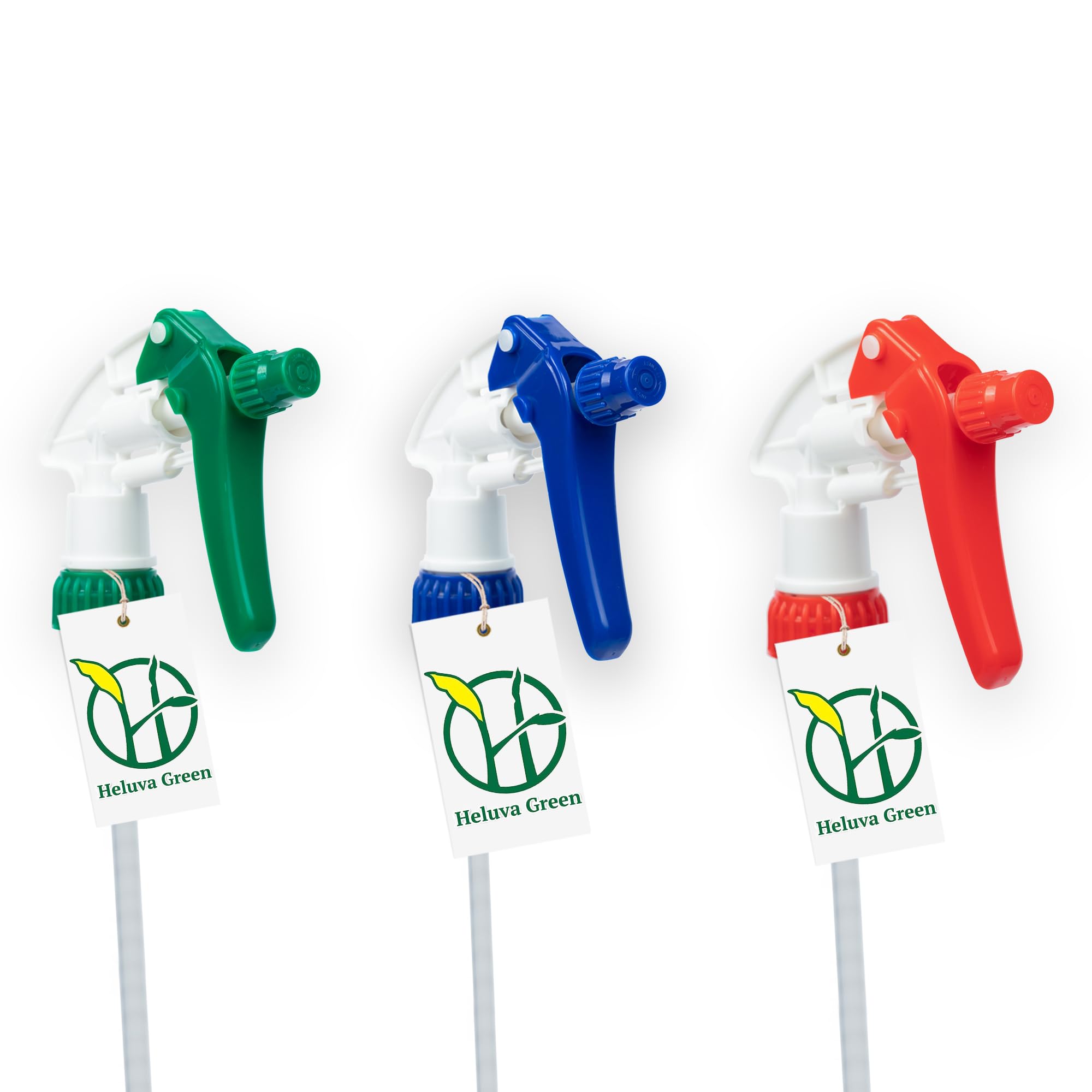 Heluva Green Spray Bottle Nozzle Replacement Tops, Mixed 3 Pack