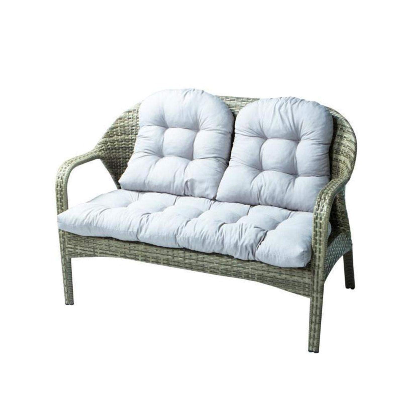 Coussin de banc extérieur 3 pièces gris pour vos soirées sur la terrasse