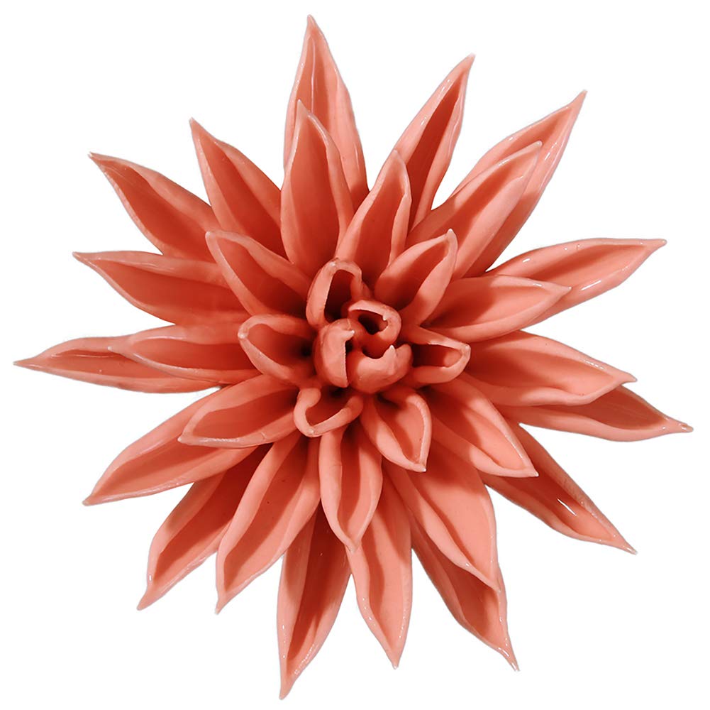 ALYCASOStarfish Flower 3D Ceramic Flower for Home, The Kitchen, Living Room, Bedroom Wall Sculptures Decoration Art Hanging Flower 3.74 inch Pink