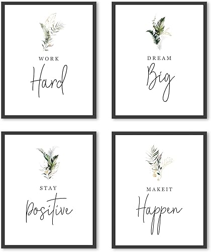 Arte botánico de pared para la oficina en casa, decoración de pared bohemia minimalista inspiradora positiva, decoración de pared, regalo