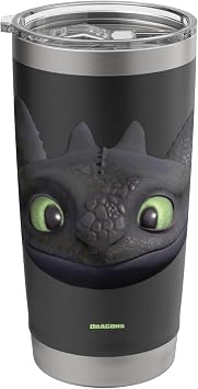 DreamWorks Dragons Toothless Night Fury Big Face Costume 3D Stainless Steel Insulated Tumbler