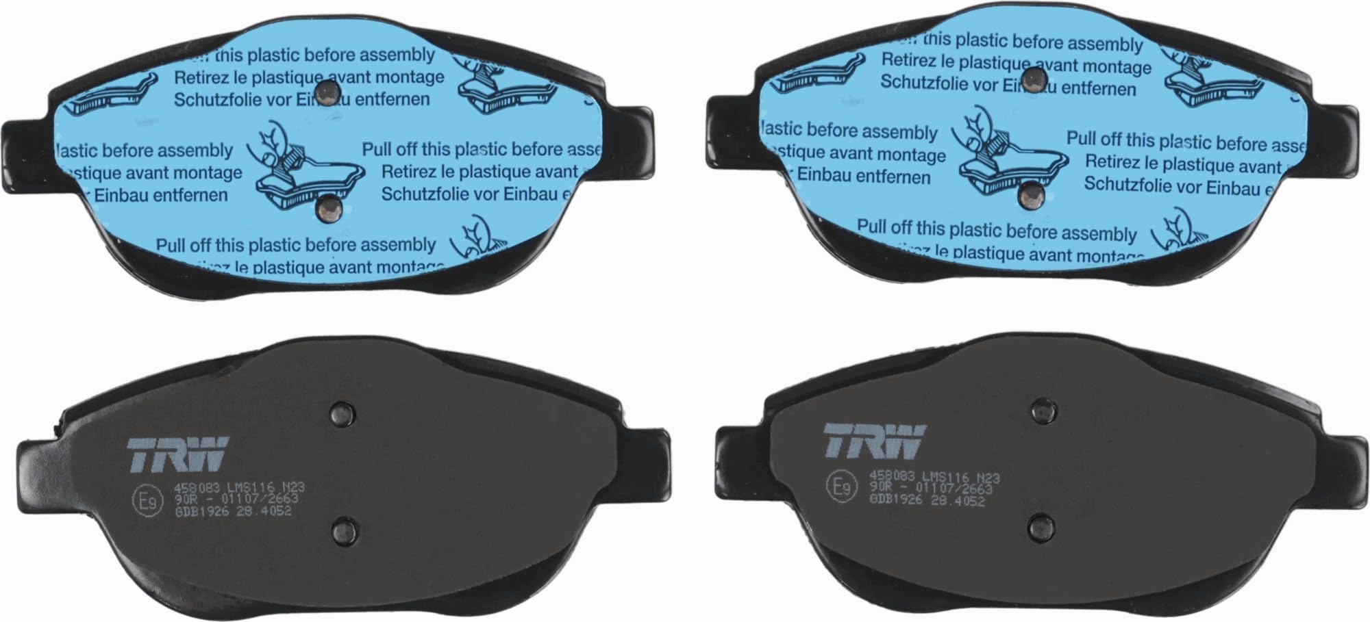 TRW GDB1926 Plaquettes de Frein Kit de 4 pour Citroen C3 III (SX) 2016 - Essieu Avant et Autres Véhicules