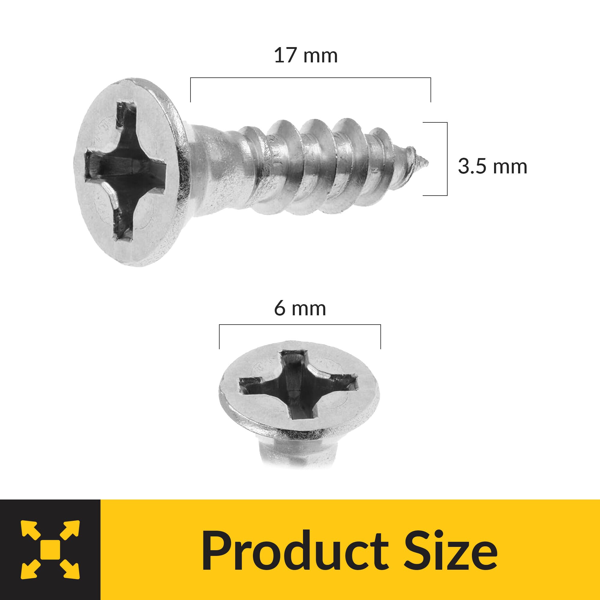 Brixwell SRW215449201 Wood Screw, Flat Head Countersunk Pack of 1000