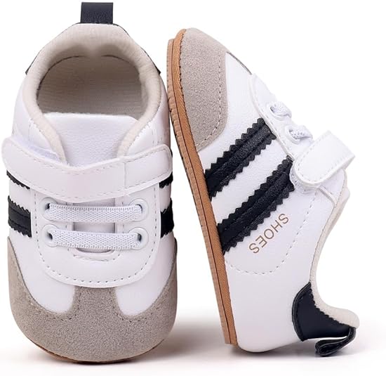 HsdsBebe Baby Boys Girls Oxford Shoes PU Leather Soft Rubber Sole Sneakers Anti-Slip Toddler Ankle Boots Infant Walking Shoes Moccasins