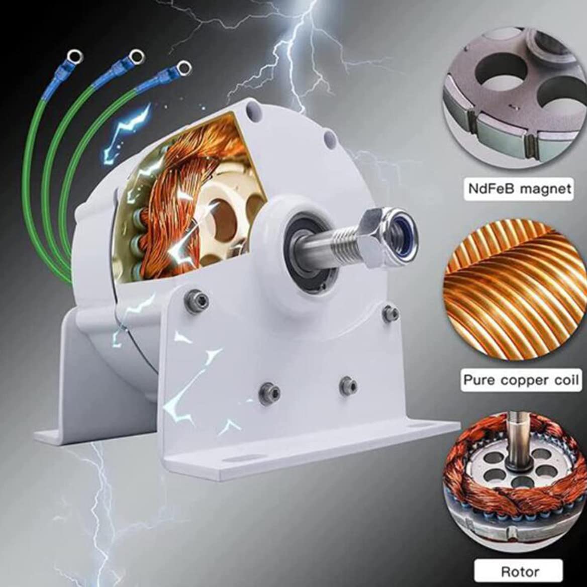 Generador eólico portátil de alta potencia para uso fuera de la red eléctrica, 5000W/6000W/8000W/10000W, alternador de imán permanente con controlador, 12V/24V/48V, para bricolaje.