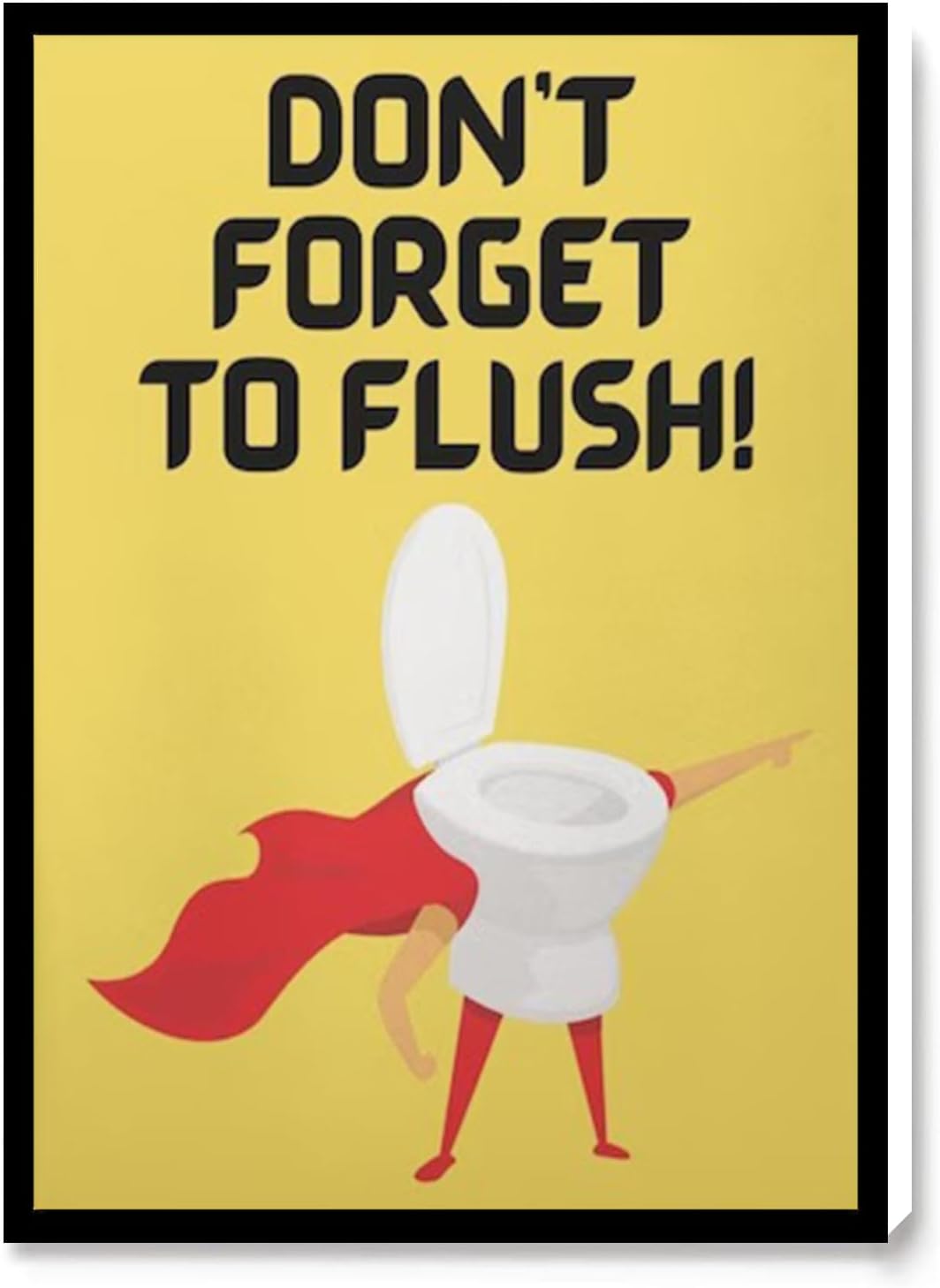 MENS BEDROOM WALL DECOR,ANIMAL WALL DECOR,ROSE WALL ART,Don't Forget To Flush Flush The Toilet Sign Funny Toilet Bathroom Wall Decor Toilet Humor Toilet Rules Flush Toilet Poster,16''x24''Framed