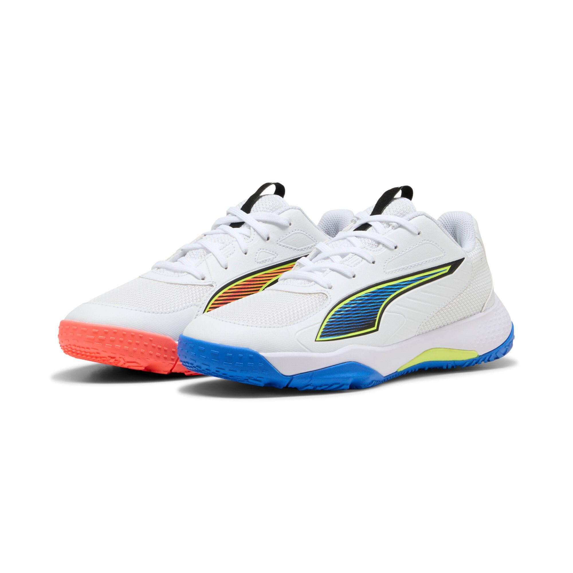 Chaussures de Handball PUMA Accelerate JR 4 Game On - Blanc/Rouge Ultra Bleu