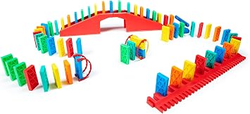 Bulk Dominoes Kinetic Domino Kit | Dominoes Set, STEM STEAM Small Toys, Family Games for Kids, Kids Toys and Games, Building, Toppling, Chain Reaction Sets 68pc
