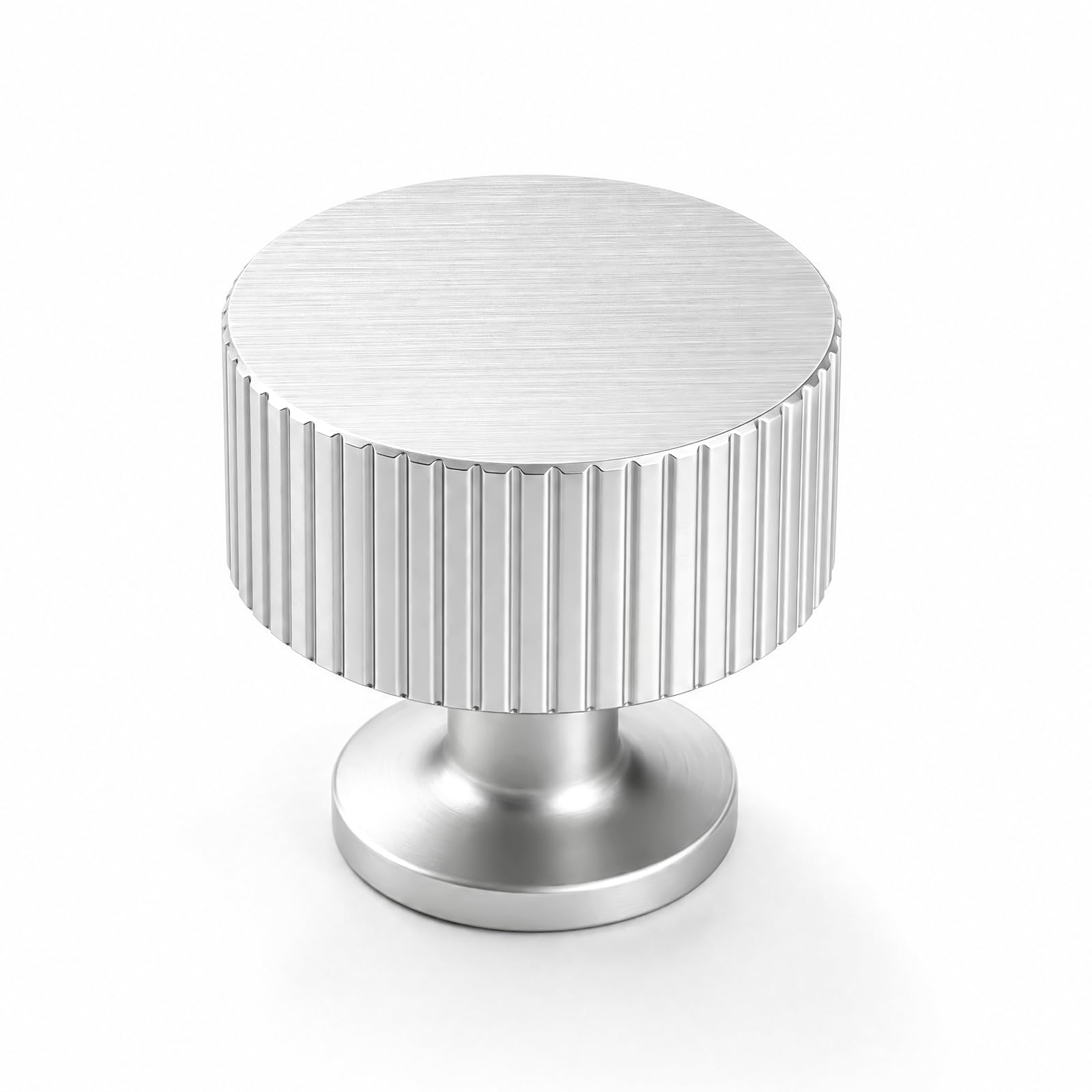 Goldenwarm 4pcs Silver Cabinet Knobs Black Drawer Knobs Cabinet Hareware (1-1/8"x1-1/8), Aluminum Alloy Single Hole — image 1
