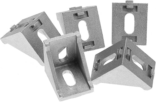 Miniatura 8 de 25 piezas de soporte en L de esquina de 2 agujeros de aluminio en ángulo recto para perfil de extrusión para puerta, hoja de puerta