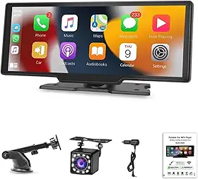 10.3 Inch Som de Carro, Multimidia Automotivo para Carplay e Android Auto, 1024 * 600 HD Tela, Para 7V - 32V Carro, Bluetooth e mais - Para uma direção segura e inteligente