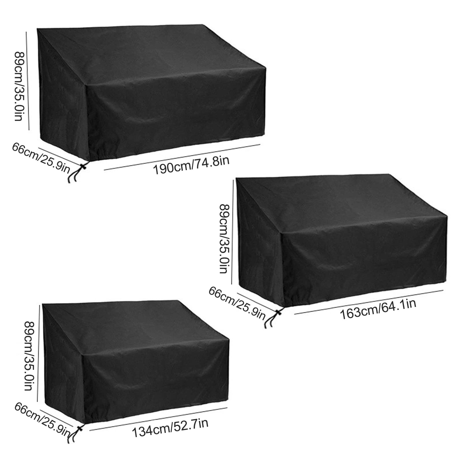 Wodoodporny pokrowiec na ławkę zewnętrzną, 134 x 66 x 89 cm, pasuje do 2-osobowej sofy Loveseat Glider i pokrowca z żywicy UV