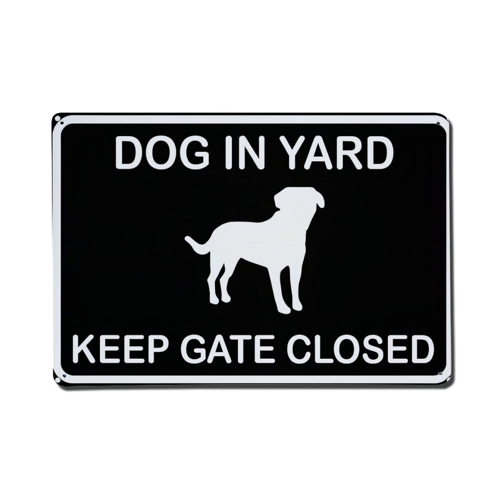 Dog In Yard Keep Gate Closed Metal Tin Sign Plaque