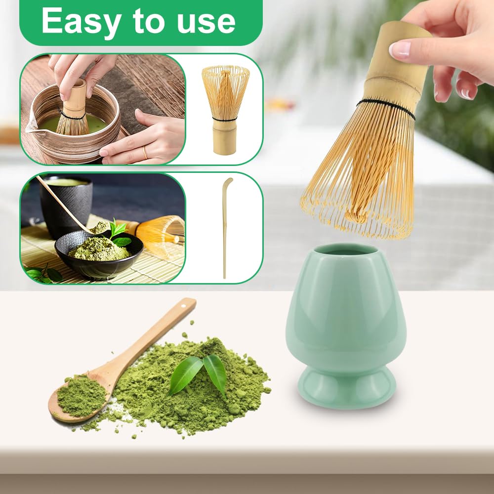 JBER Matcha Bezemset, roze, 7-delige matcha bezem en bezemhouder, matcha- schaal met uitloop, zeef, lepel en houder, Japanse matcha-theeset voor matcha-liefhebbers, roze JBER Matcha Bezemset, roze, 7-delige matcha bezem en bezemhouder, matcha- schaal met uitloop, zeef, lepel en houder, Japanse matcha-theeset voor matcha-liefhebbers, roze