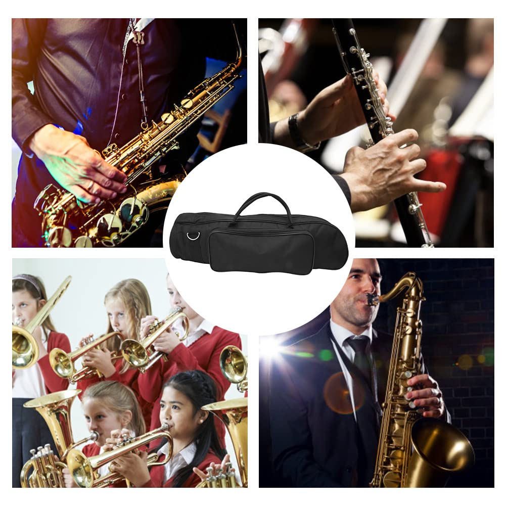 Dilwe Bolsa de Trompeta, Nylon Impermeable Trompeta Bolsa Estuche Tela Duradera Accesorios para Instrumentos Musicales, Negro