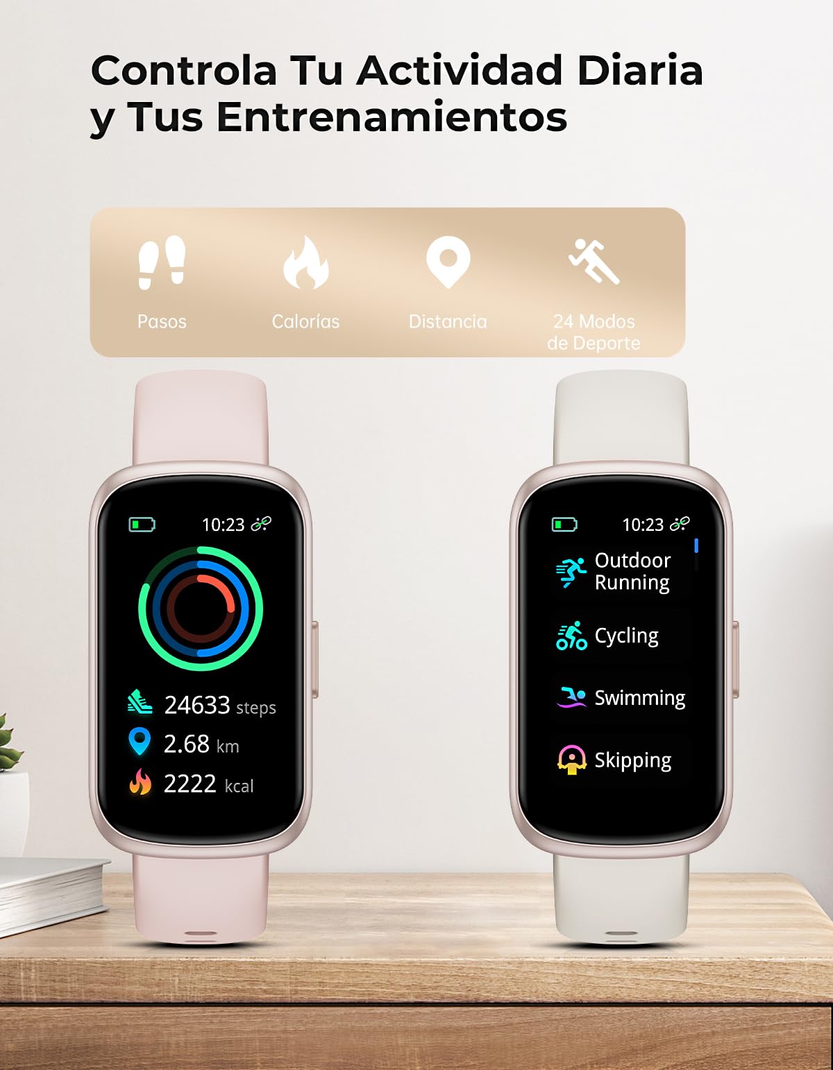 Reloj Inteligente Mujer Hombre - 3 Correas, 1,47'' Smartwatch Pequeño con 24/7 Pulsómetro, SpO2, Sueño, Modo Deportivo, Podómetro, Impermeable 3ATM Pulsera Inteligente para Android iOS, Rosa/Estrella