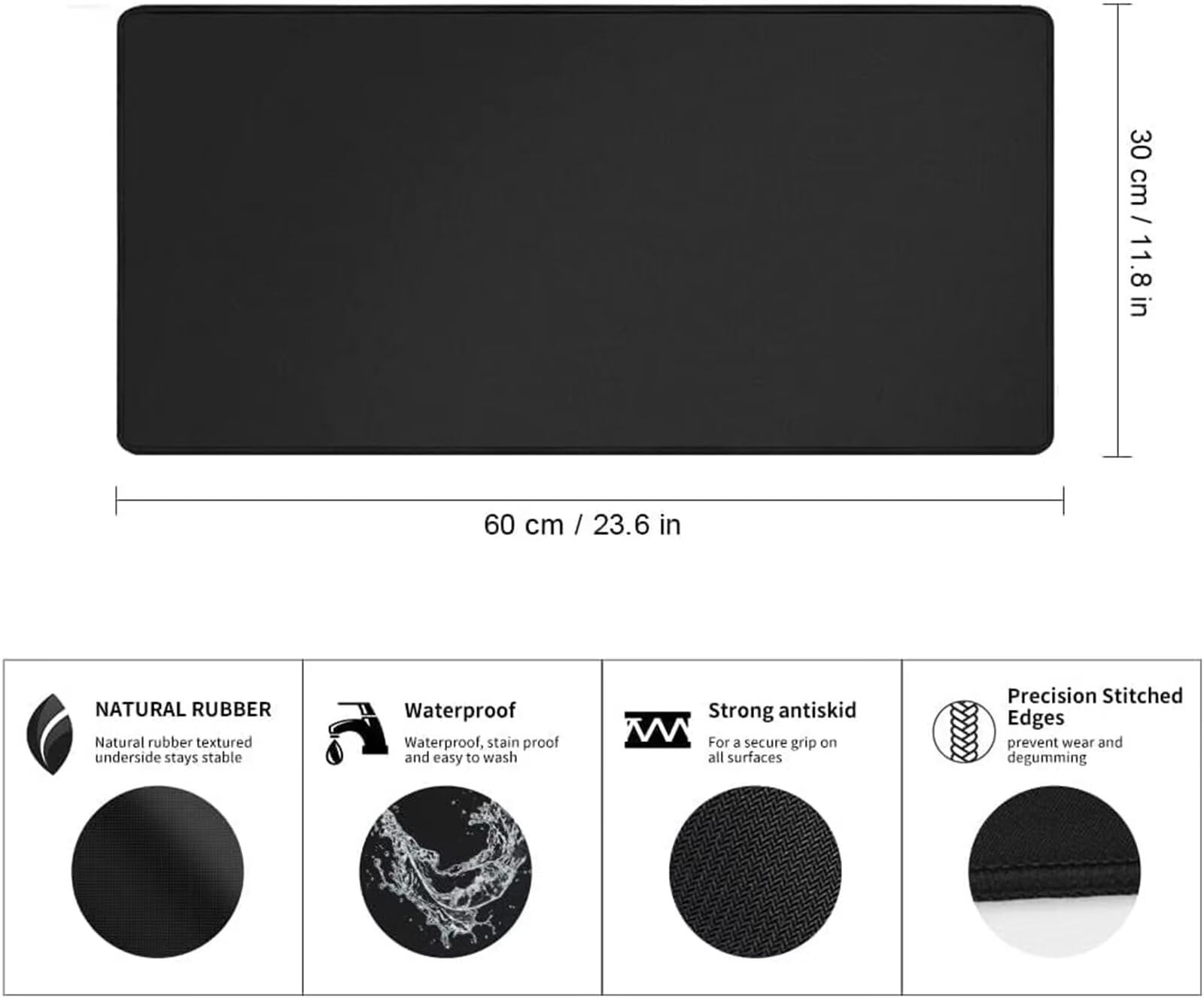 Farba tuszowa duża podkładka pod mysz, 1200 x 600 mm XXL podkładka pod mysz, naturalna gumowa podkładka pod mysz, wytrzymała mata komputerowa dla graczy biurowych