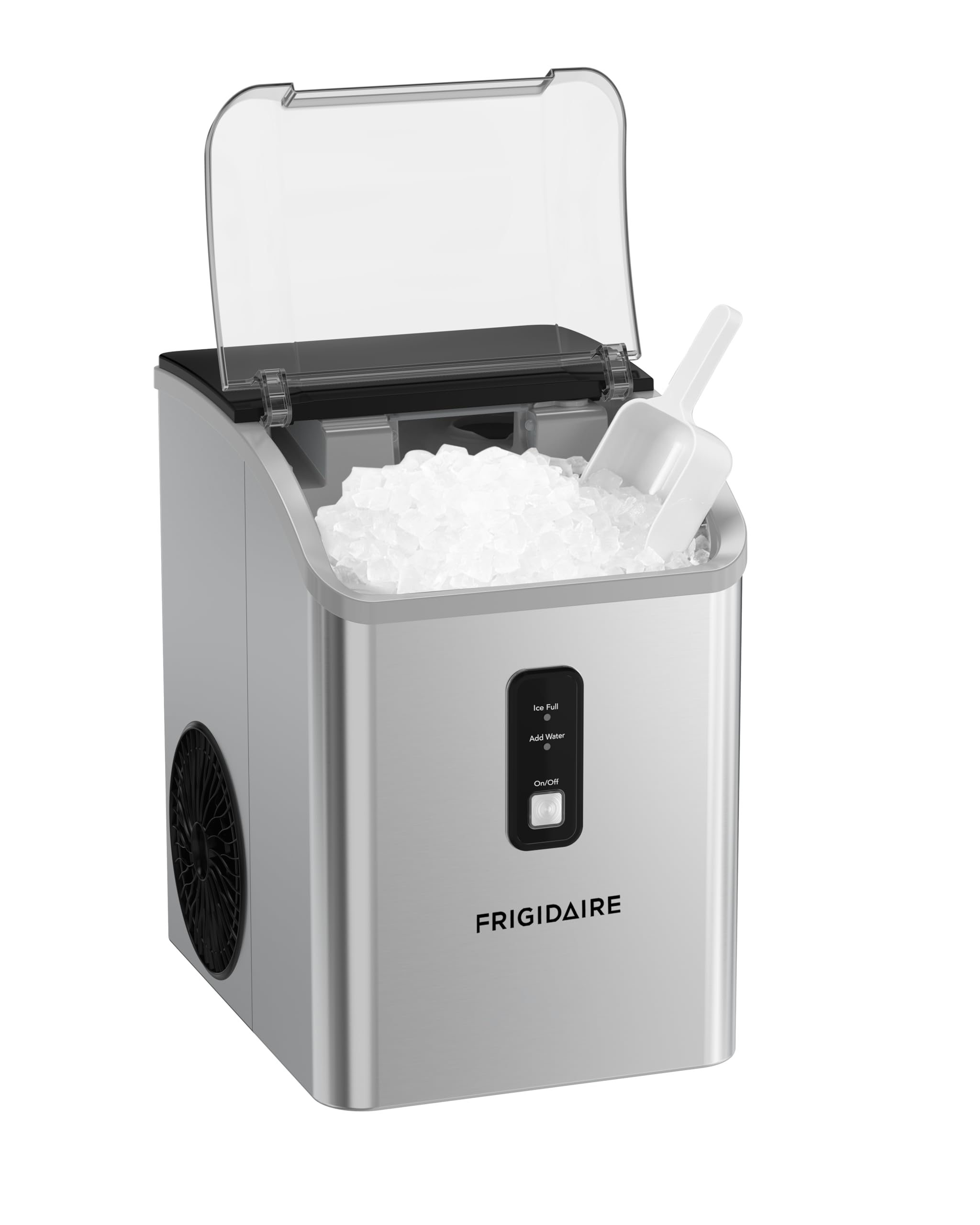 Frigidaire Countertop Crunchy Chewable Nugget Ice Maker, Compact, 33lbs per Day, Metallic Finish — view 7