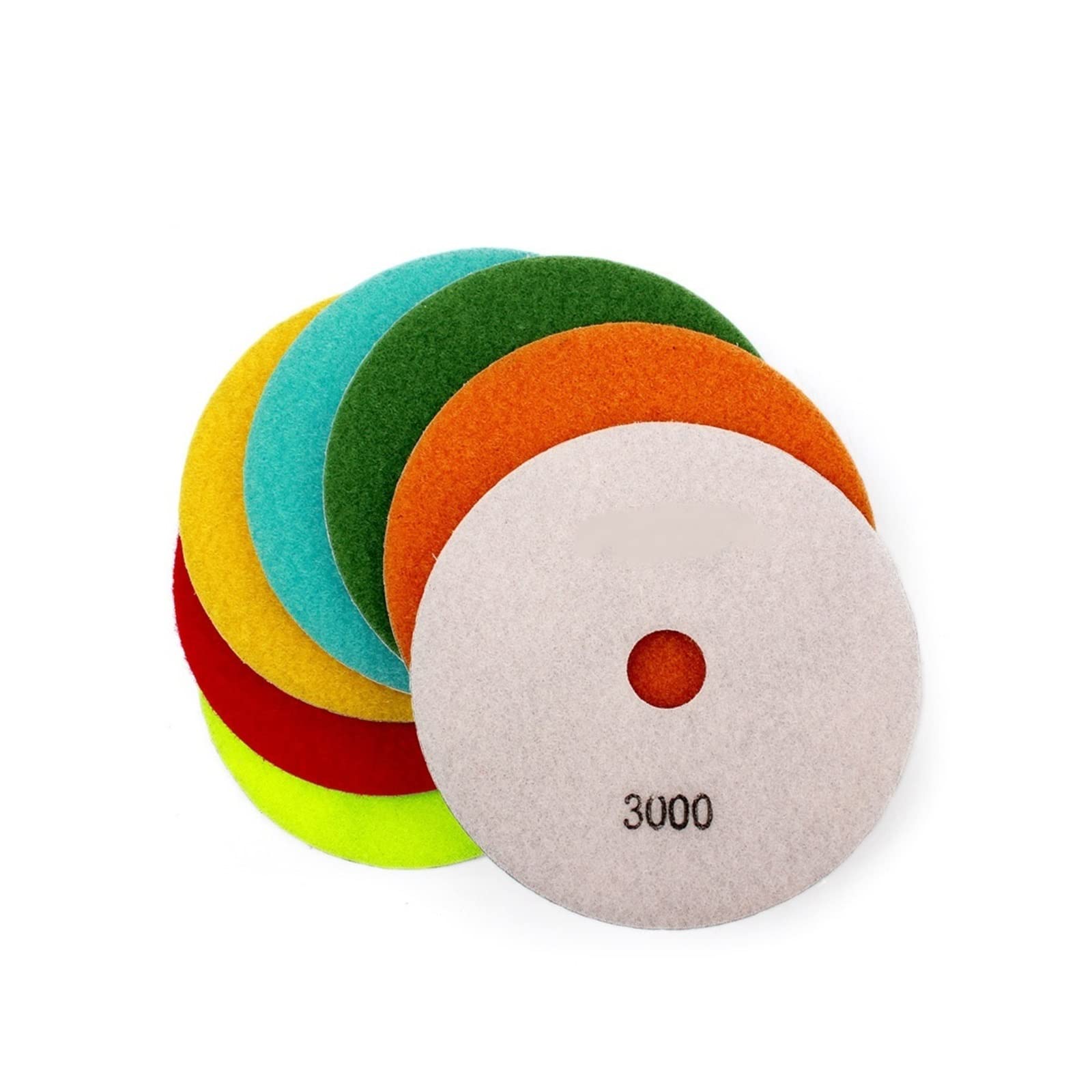CAREG 5-Zoll-7-teiliges Set Diamant-Polierpads, flexibel, passend for Stein, Marmor, weiße Bindung, 125 mm Schleif-Polierscheibe Durable (Size : 50)