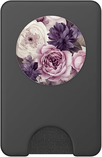 Miniatura 8 de Elegant Blush Pink & Purple Vintage Floral Rose PopGrip estándar y Peony PopSockets