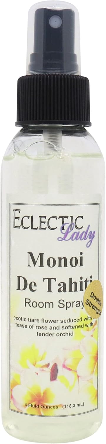 Monoi de Tahiti Room Spray (Double Strength), 16 Ounces, No Artificial Colors, Parabens, or Preservatives - Fragrant Aromatic Room Mist For Home, Room, Office