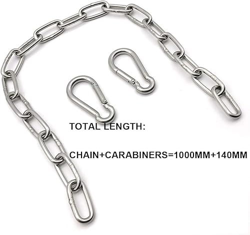 Miniatura 5 de Cadena de acero inoxidable resistente, capacidad de 550 libras para bolsas de boxeo, silla colgante, hamacas, columpio, trapecio, yoga