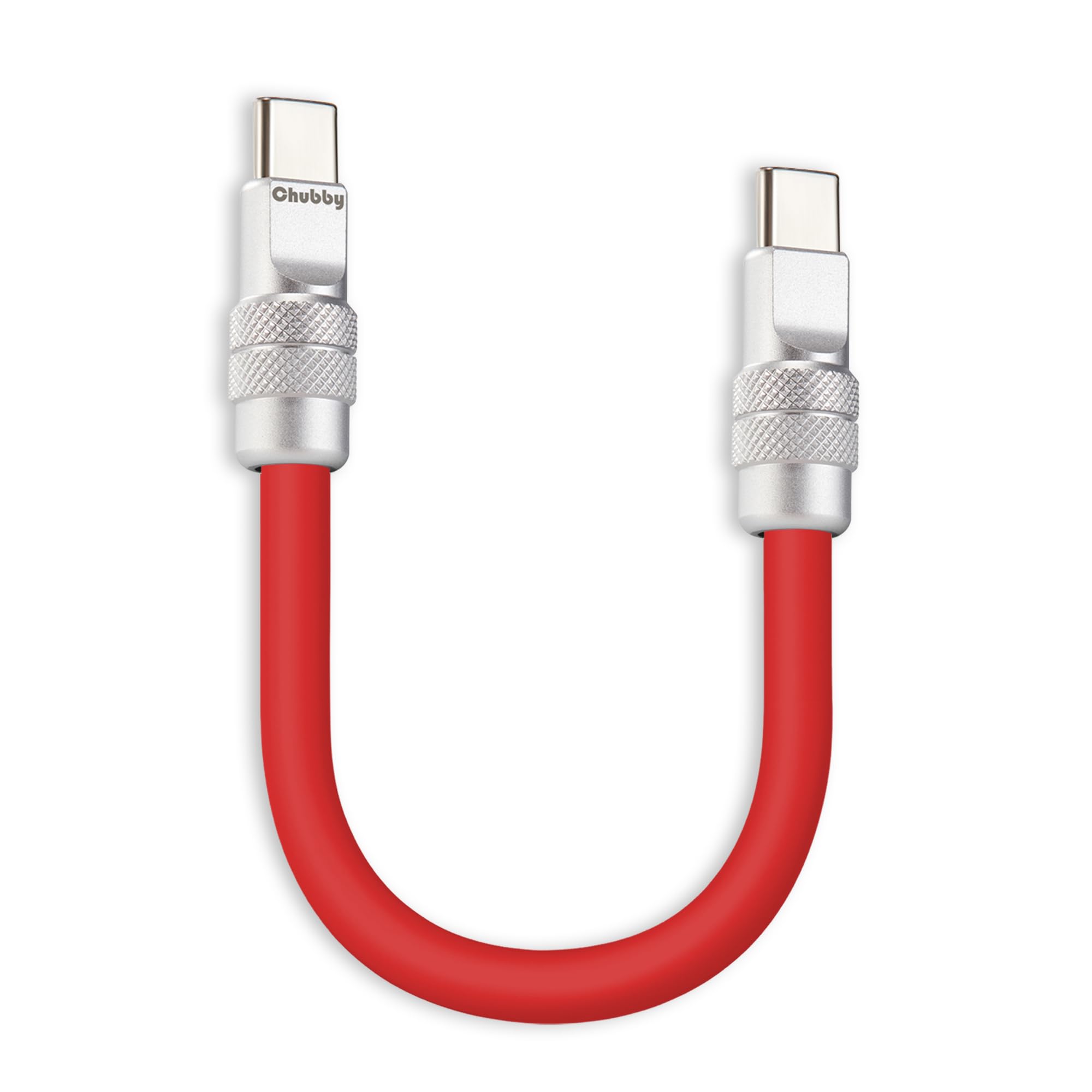 Cute Chubby - Power Bank Friendly Cable Durable Fast Charging Cord Short USB C Cable Phones Tablets Ultra-Thick Silicone Charger, Red, Type-C to Type-C, 1.64FT-image-48