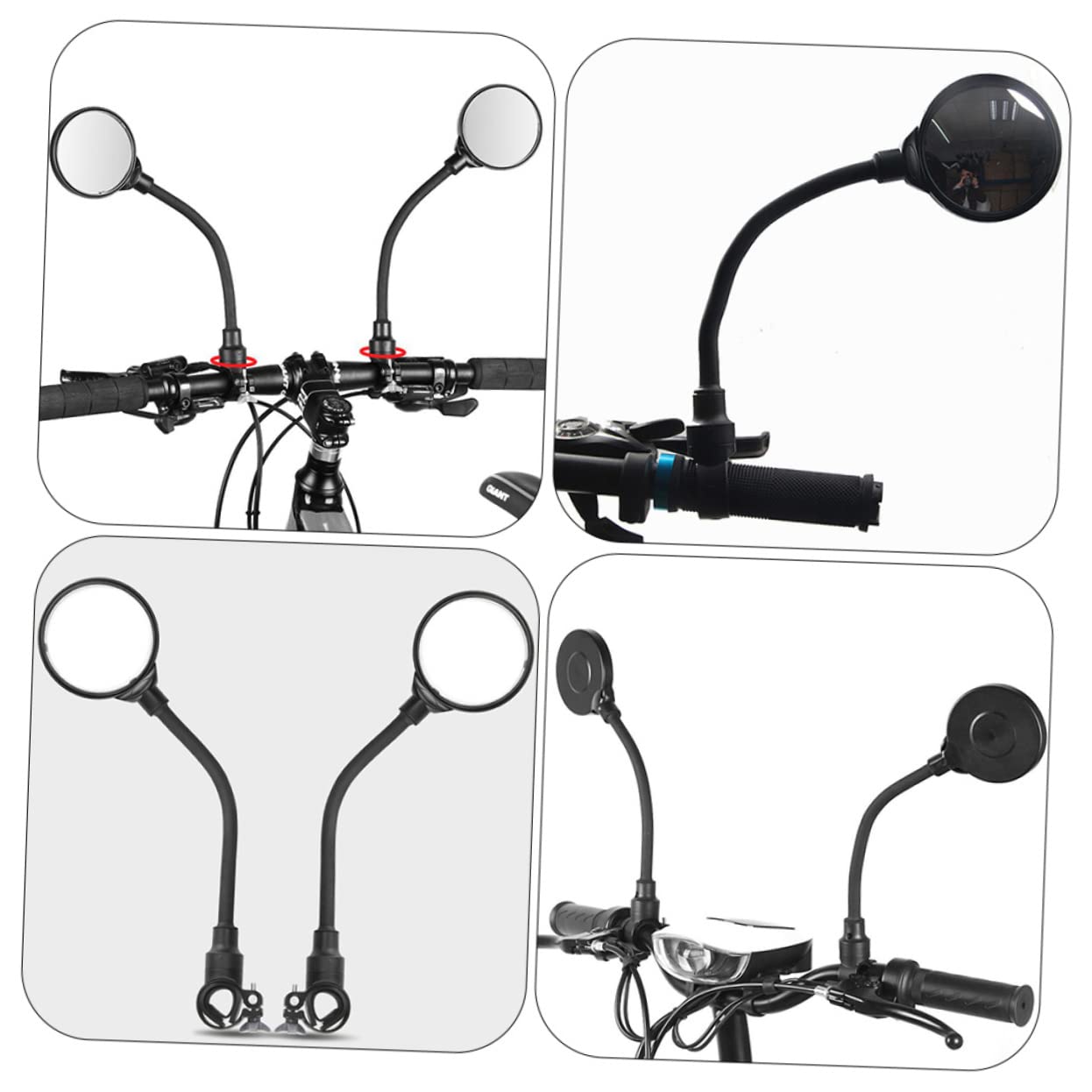 TOYANDONA 2pezzi Specchietto Retrovisore Per Bicicletta Specchietto Regolabile Visione Grandangolare Facile Installare Su Manubrio Per Bici Corsa e Mountain Bike