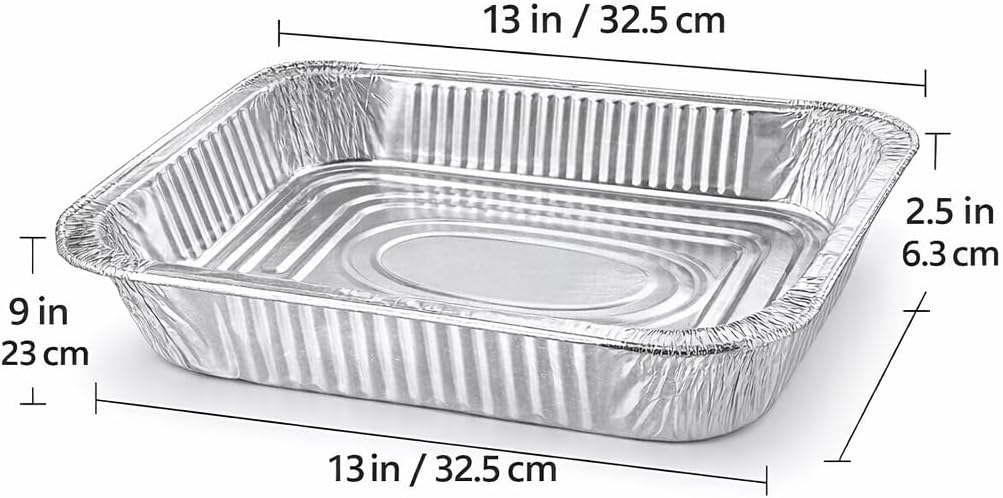 Extra Heavy Duty Aluminum Foil Pans 9x13 Disposable Baking And Roasting Trays For Cooking Cakes Turkey And More Perfect For Parties And Family Gatherings