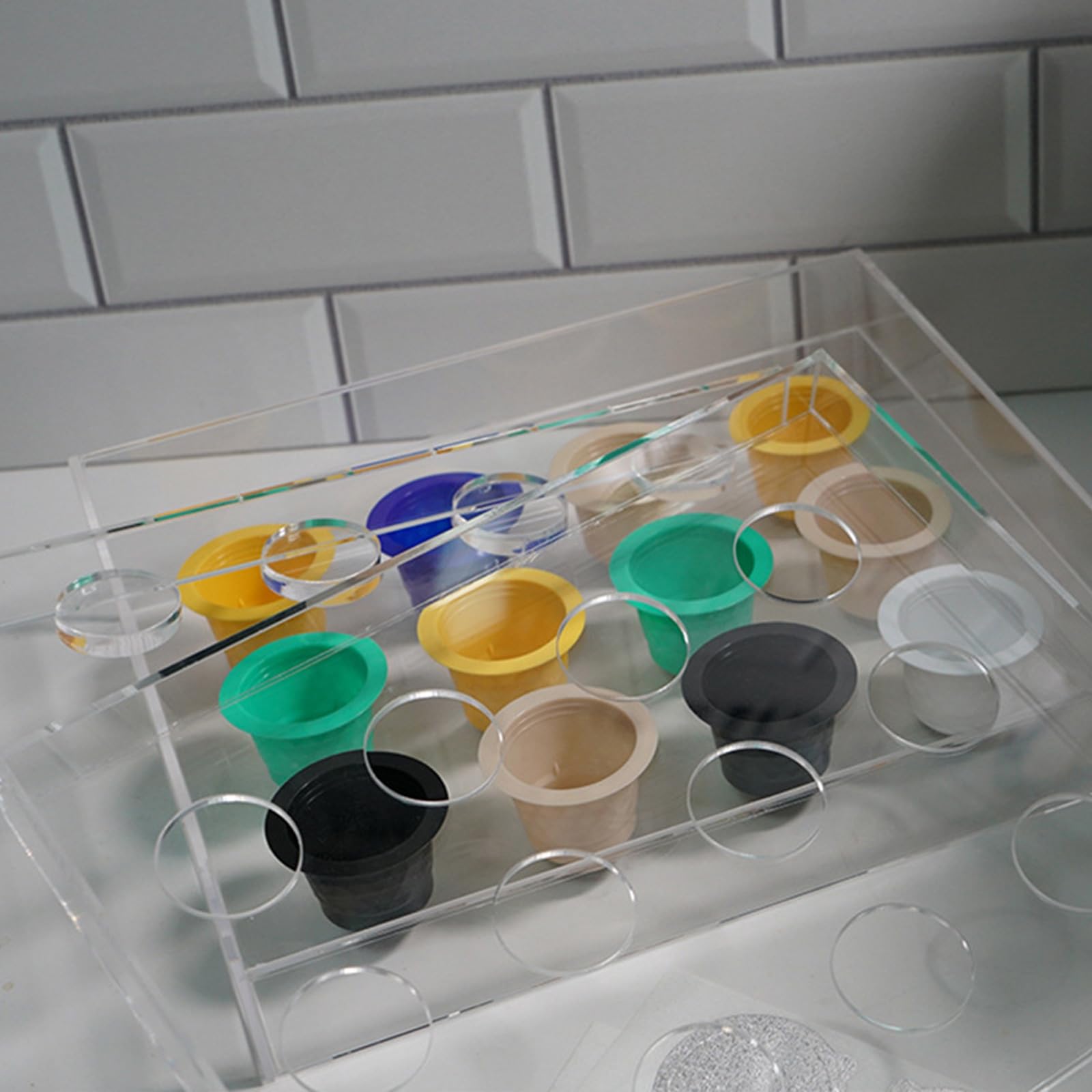 Multifunktionaler Kaffee-Nachfüller mit Acrylkorb-Halter, tragbares Füllbrett für Zuhause/Büro, Brauwerkzeuge, wiederverwendbares Kaffeezubehör