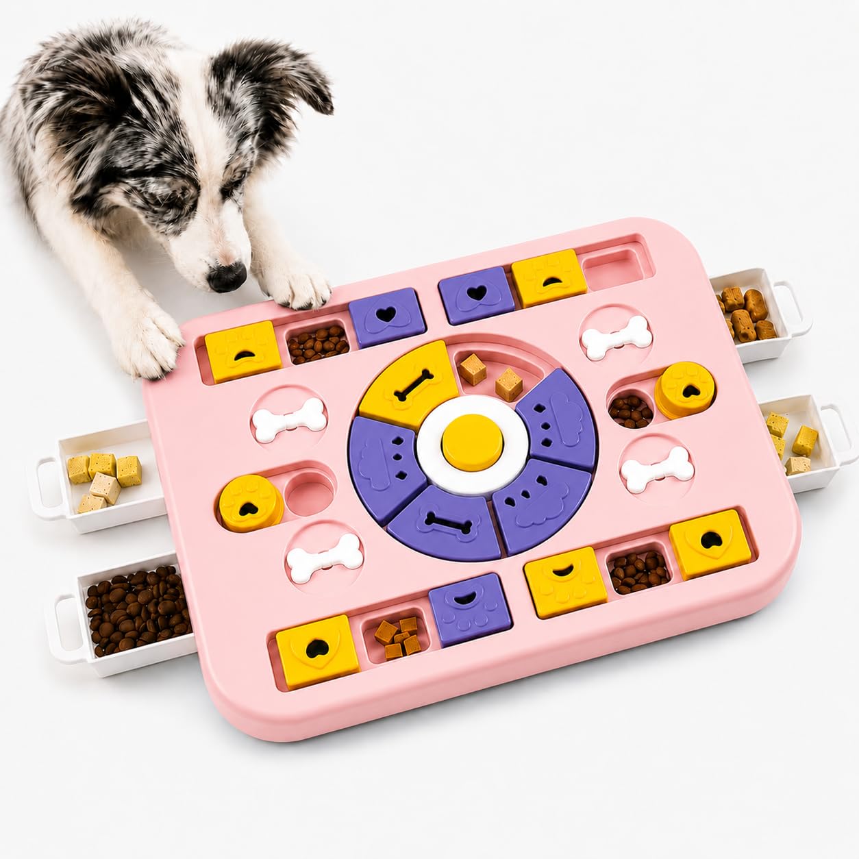 HAOYEGUOJI Interactive Cat Puzzle Toy, Maze Slow Feeder, 15.4 in | Cat Treat Puzzle, ABS…
