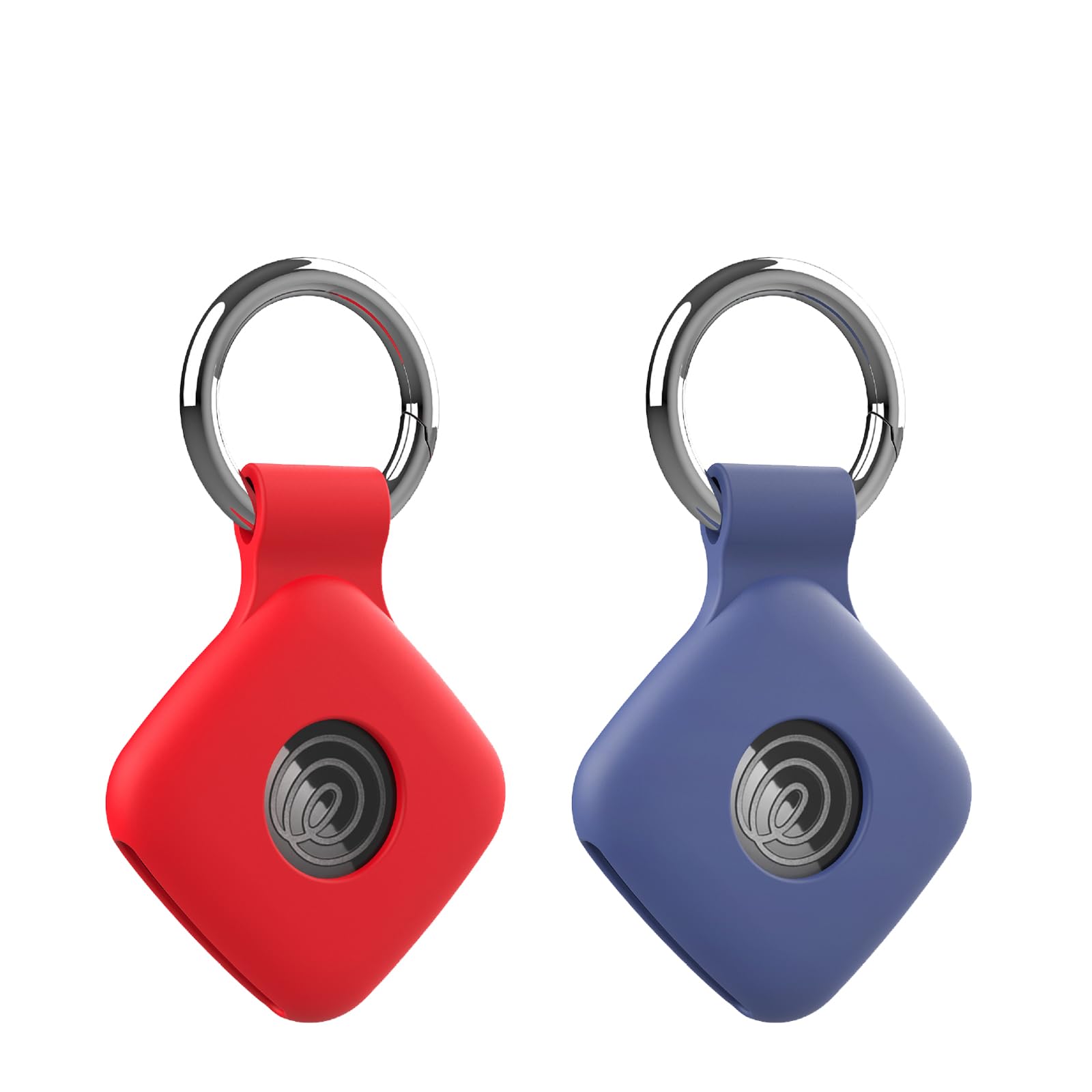 2 pack case for tile by life360 mate (2024) / tile mate 2022 with keychain,anti-scratch finder protective cover for keys, bags, pets collar tag accessories,shockproof & dustproof (red+blue)