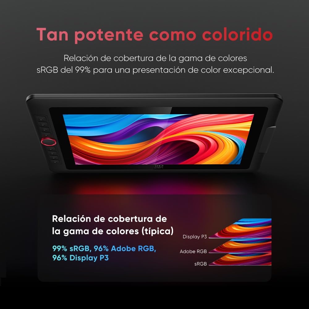 XPPen Artist 15.6 Pro V2 Tableta Gráfica con Pantalla con X3 Pro Chip Inteligente 16K Niveles de Presión, Tableta Gráfica Dibujo Digital con 8 Teclas y 1 Dial, Pantalla 99% sRGB Completamente Laminada