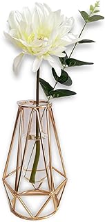 花瓶 おしゃれ ゴールド ガラス花瓶 ガラス 一輪挿し 北欧 フラワーベース 試験管花瓶 御洒落 生け花 造花 インテリア ガラスベース (大(19cm))