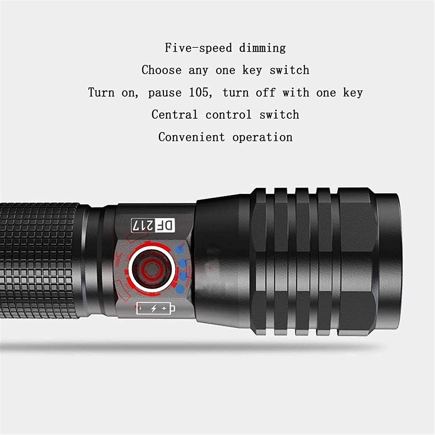 DIRIGIÓ Linterna, luz de Lumen Alta con 5 Modos, zoomable y Resistente al Agua, Mejores linternas for Acampar, Caminar por Perros y Emergencia