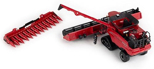 Miniatura 6 de 1/64 Case IH 7250 Cosechadora de orugas con cabezales de maíz y grano Colección Prestige 44327