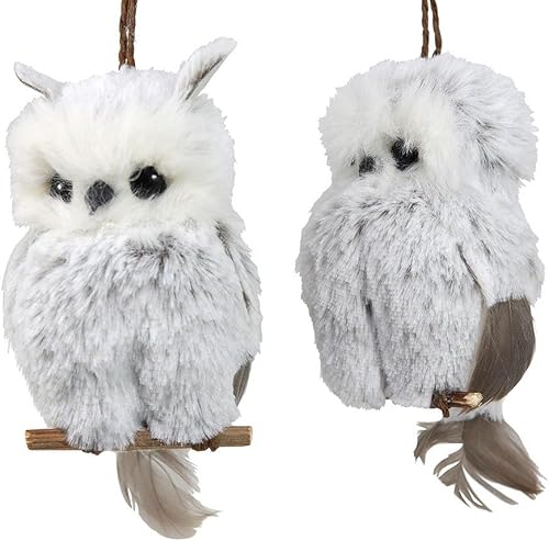 Miniatura 2 de Kurt Adler 1 Set 2 Assorted Brown And White Owl Ornaments,white, grey