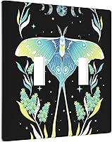 Vista 8 de Toggle Light Switch Wall Plate, Japanese Cherry Blossoms Mountain Tower Double Switch Cover, Size 2-Gang 4.5" X 4.5