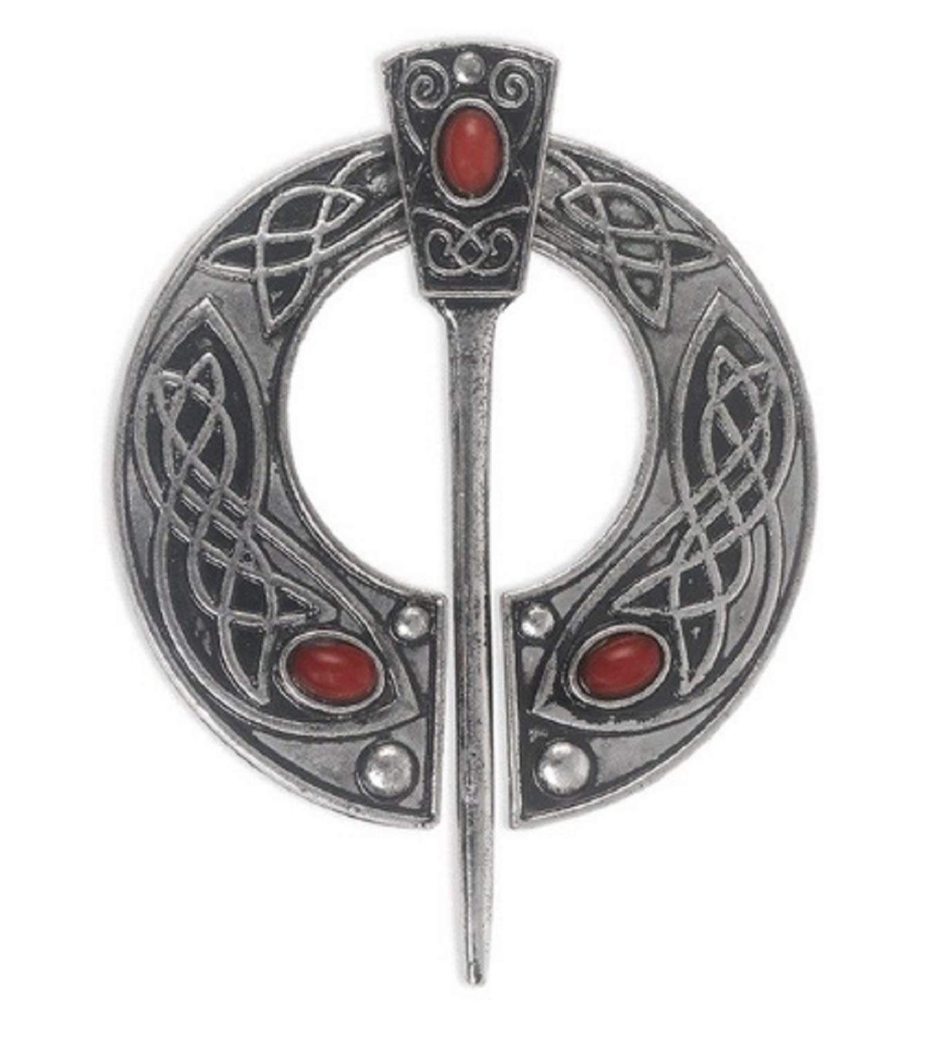 BMC-Designs Large Ancient Norse Silver Viking Shawl Cloak Lapel Pin Brooch Penannular Kilt 5 x 6.5cm CP12 UK SELLER