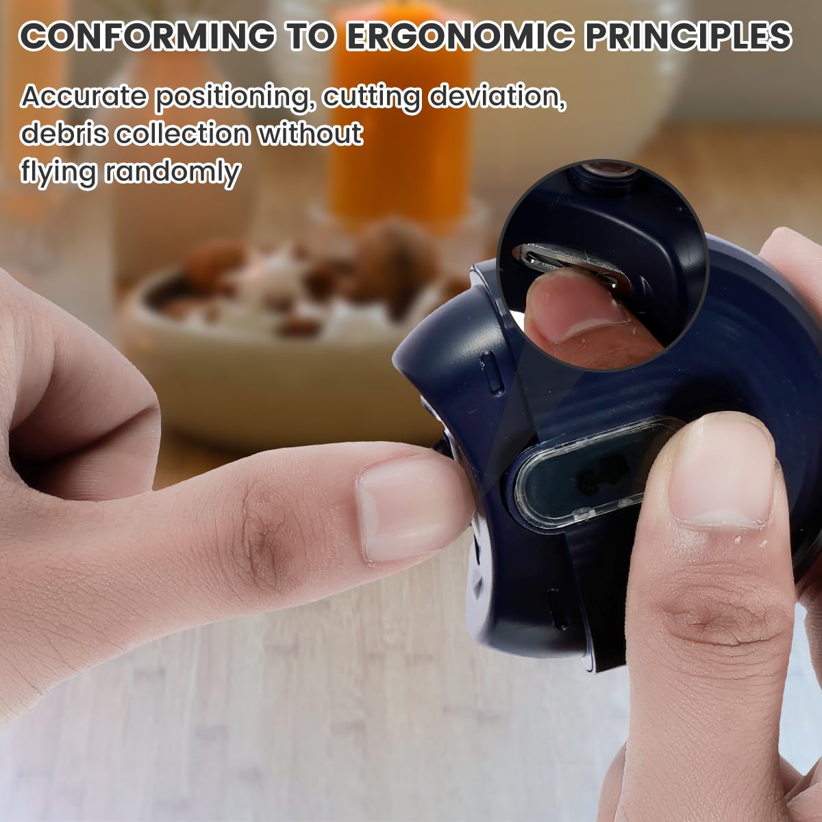 Cortaúñas eléctrico de seguridad con luz y 2 velocidades, portátil, recargable, con almacenamiento de restos de uñas, para bebés, adultos, niños, personas mayores (azul)